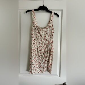 Reformation floral dress with tie wrap look